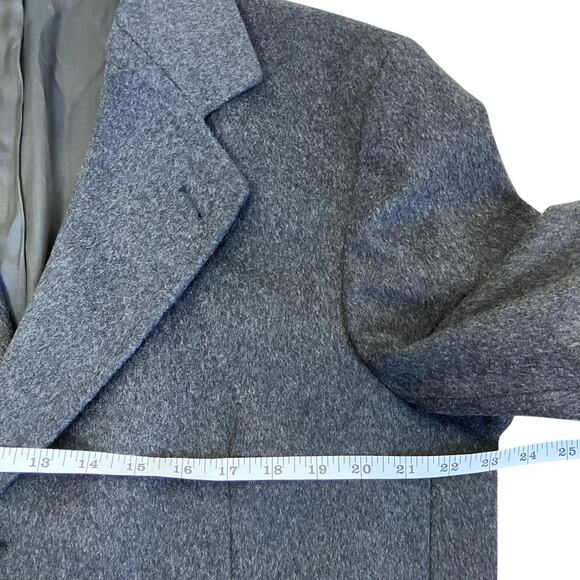 Franco's Mens XL Vintage 100% Cashmere Karamai Full Length Dress Coat Charcoal - Picture 8 of 16